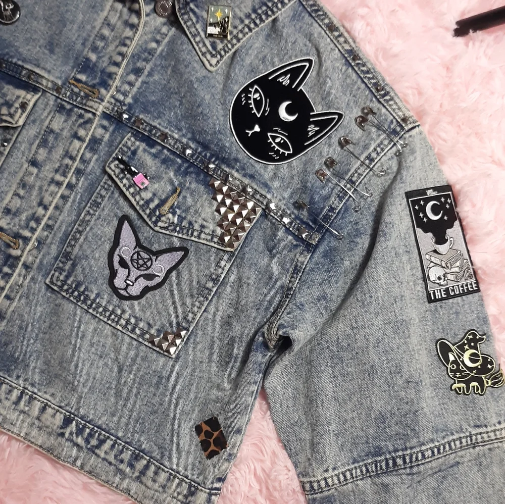 SOLD! Lucipurr! Custom witchy kitty vintage jacket- ONE OF A KIND! - Picture 13 of 16